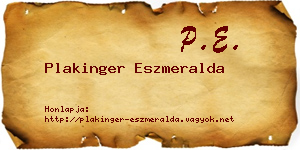 Plakinger Eszmeralda névjegykártya
